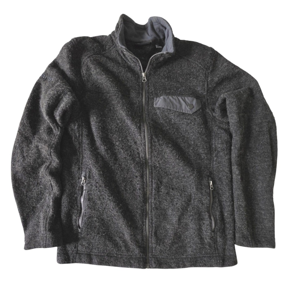Marmot Mens Poacher Jacket Charcoal Gray Wool Blend Full Zip Sweater Medium
